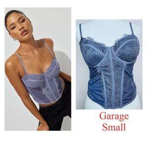 Garage Bustier Chrishell Lace Mesh Boning Corset Size Small The OG Y2K Inspired